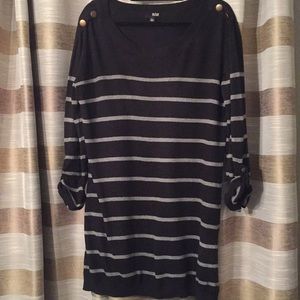 Black & grey long sweater